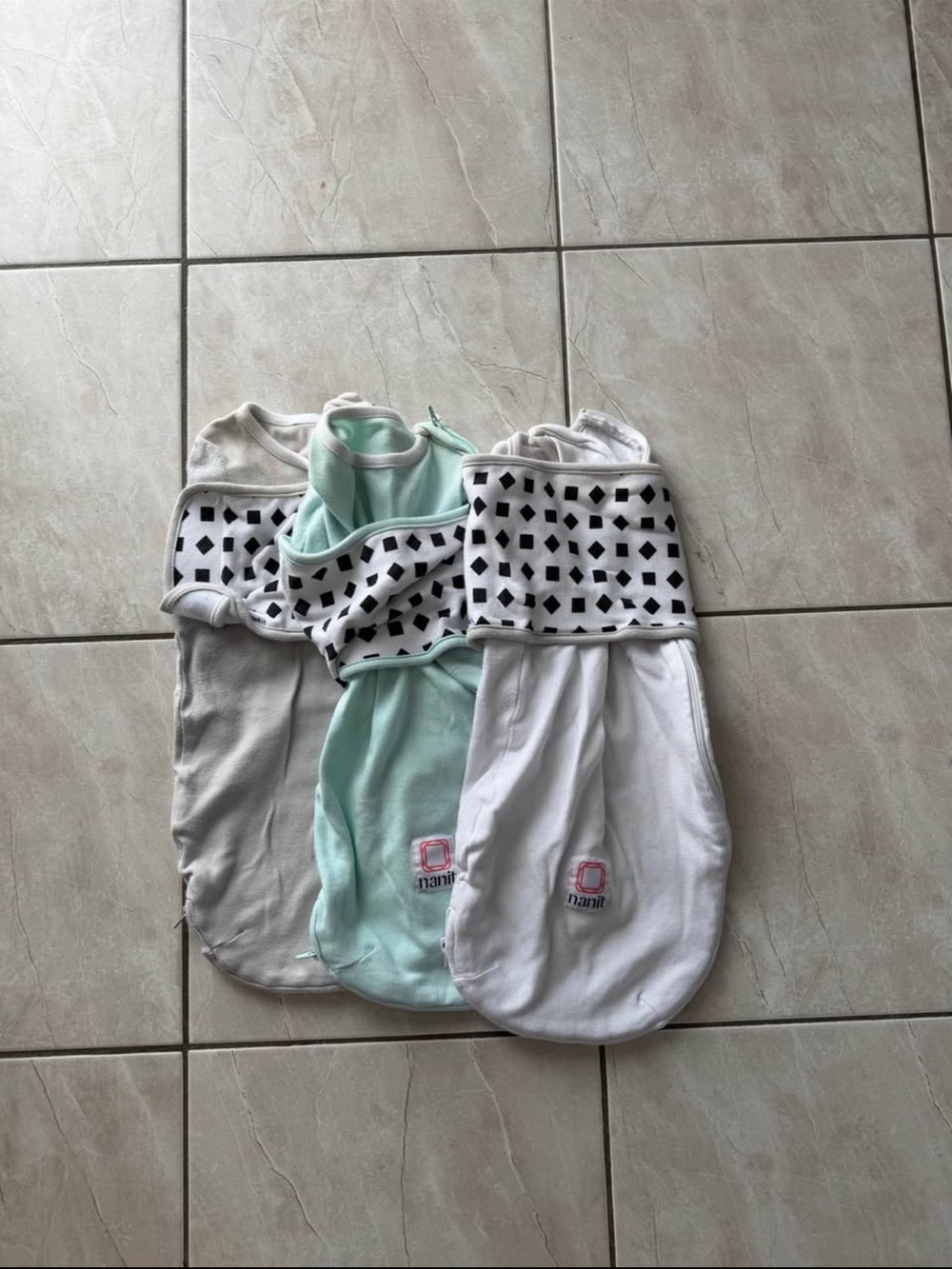 Nanit Swaddle Sleep Sacks (3) - Mint, White, Gray